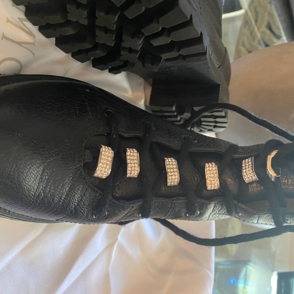 JIMMY CHOO Bren Crystal-Embellished Combat Boots - Picture 6 of 7